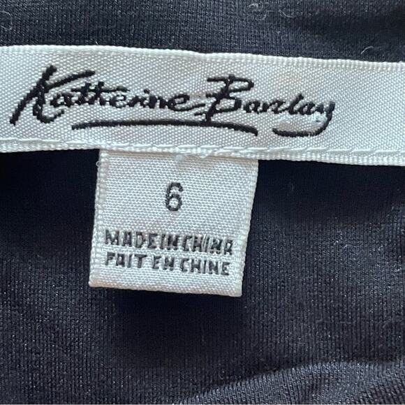 Katherine Barclay women's black sleeveless zip back dress with bow size 6 B7 - Picture 2 of 5